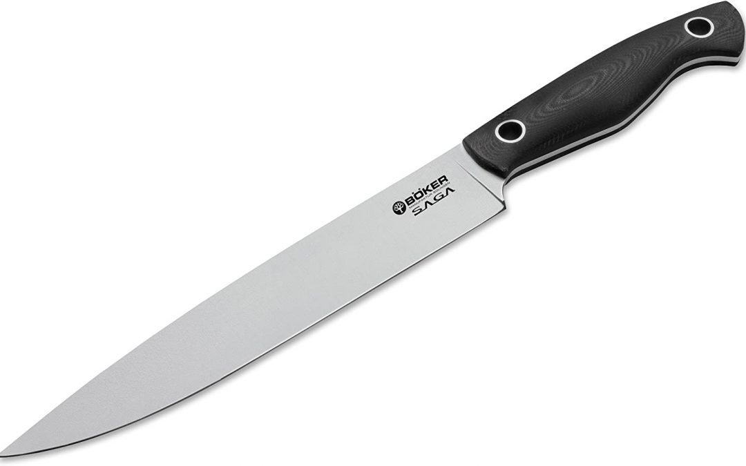 BOKER 131280 Satin Saga Carving Knife, Black