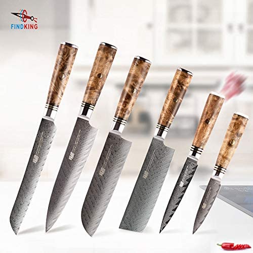 Knife Sets 6 PCS AUS 10 Damascus Steel